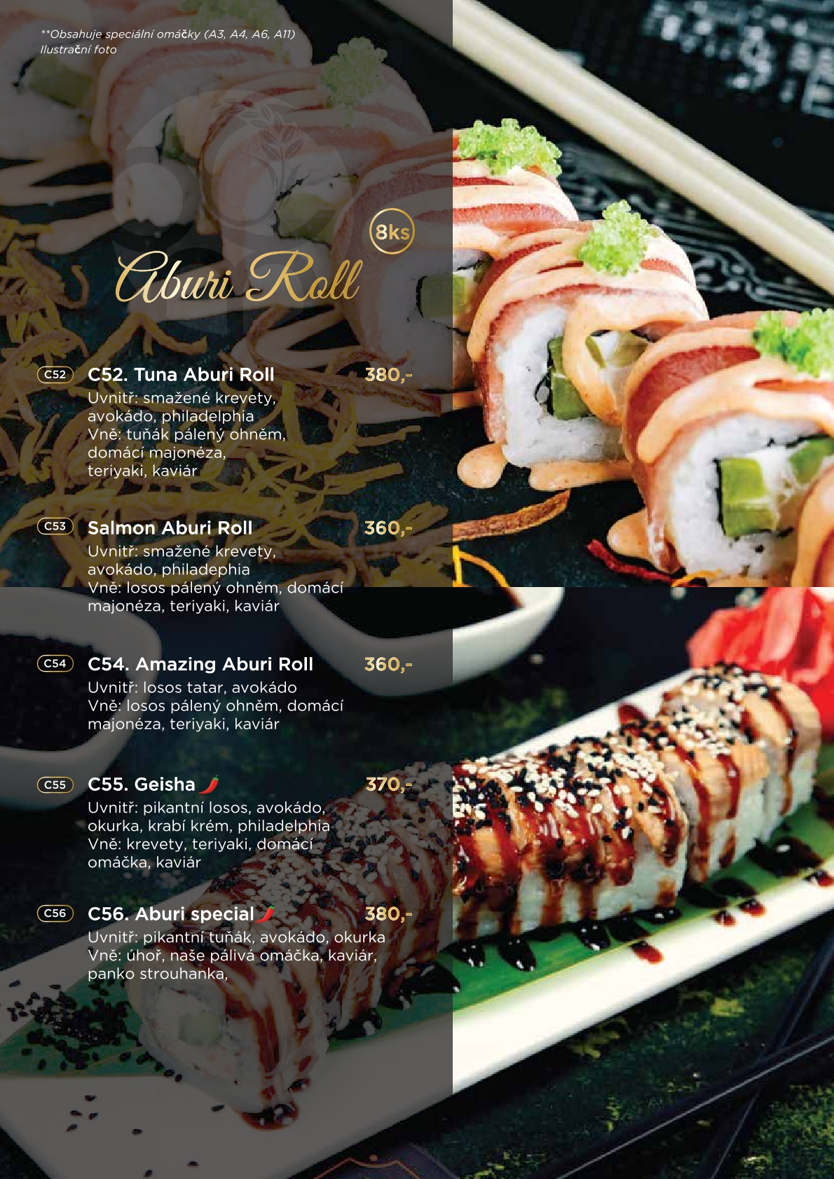 Aburi Roll – Sushi rolky s jemně ogrilovaným povrchem